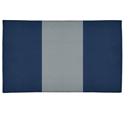Tapis à rayures en poly-bleu