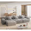 Canapé modulaire modulaire, canapé moelleux moelleux en tissu de chenille avec 6 coussins, canapé capitonné à combinaison de 6 pièces bricolage, aucun assemblage requis-1390505141
