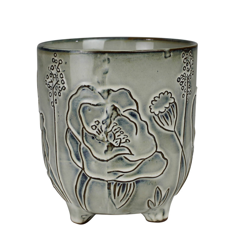 Cache-cache avec floral, céramique - 4 po