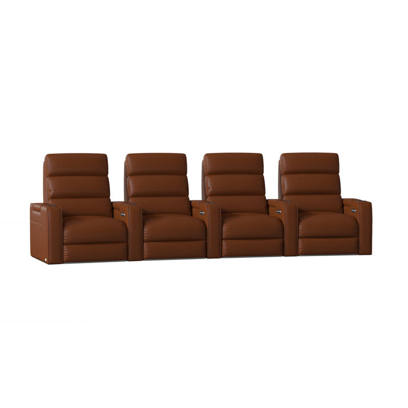 Rangée de cinéma maison Dream HR Series (rangée de 4), Cognac luxueux