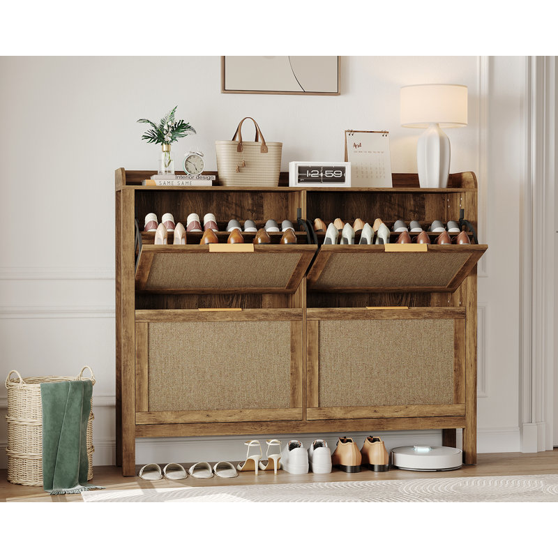 Range-chaussures en rotin Farmhouse