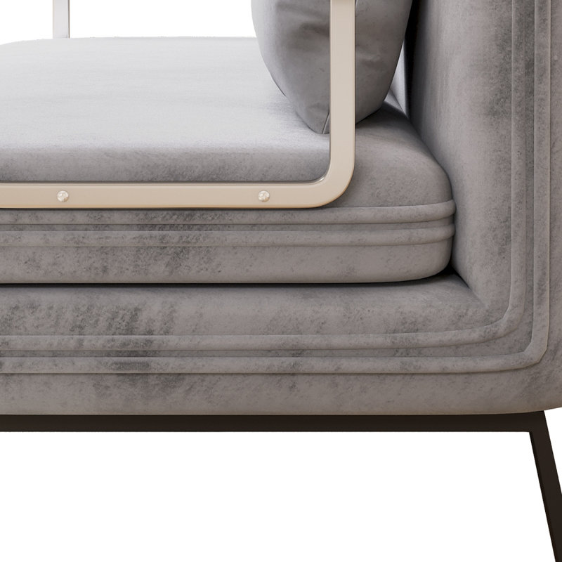 Canapé-lit pliable en velours 55 po Velvet, H 14,25 po x l 74,85 po x P 55,15 po, Gris clair