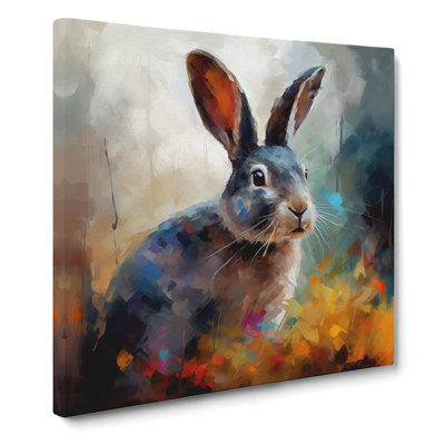 Rabbit Impressionism No.2 - Wrapped Canvas - Framed Print