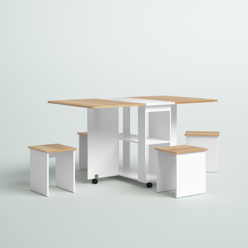Sled Dining Set, Wood/White
