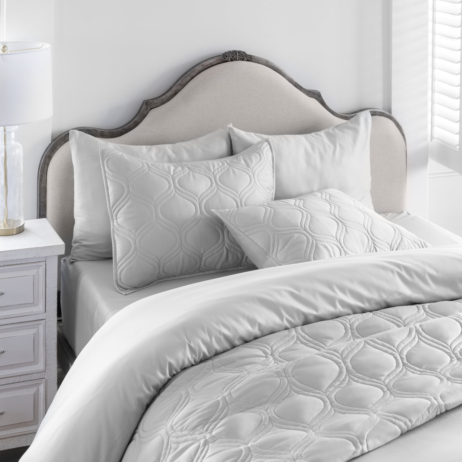 Portia Cotton Sheet Set, Storm Cloud, Full Sheet Set + Fitted Sheet + 2 Pillowcases