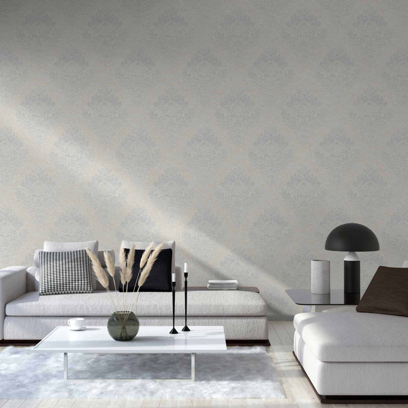 SantaMonica 10.05m x 53cm Matte Wallpaper Roll, Cream/Grey
