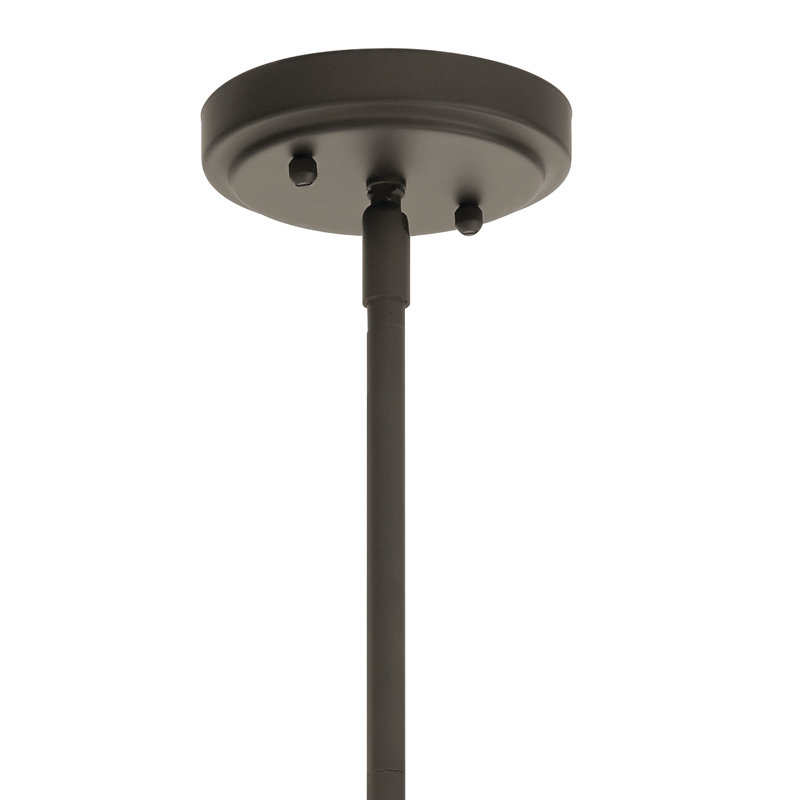 Luminaire suspendu simple à 1 lumière Fredericksburg, Bronze vieilli, H 9,25 po x l 9,5 po x P 9,75 po, Blanc