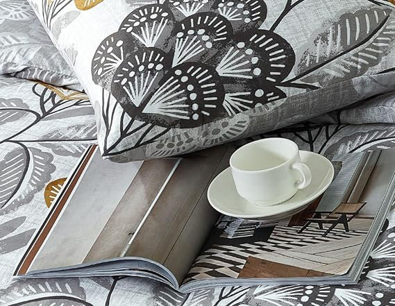 Aleese Floral Duvet Cover Set with Pillowcases Included, Bloom Ochre, Double - 2 Pillowcases