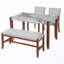 Ensemble de salle à manger 4 pièces avec 1 table, 2 chaises rembourrées et 1 banc-348214860