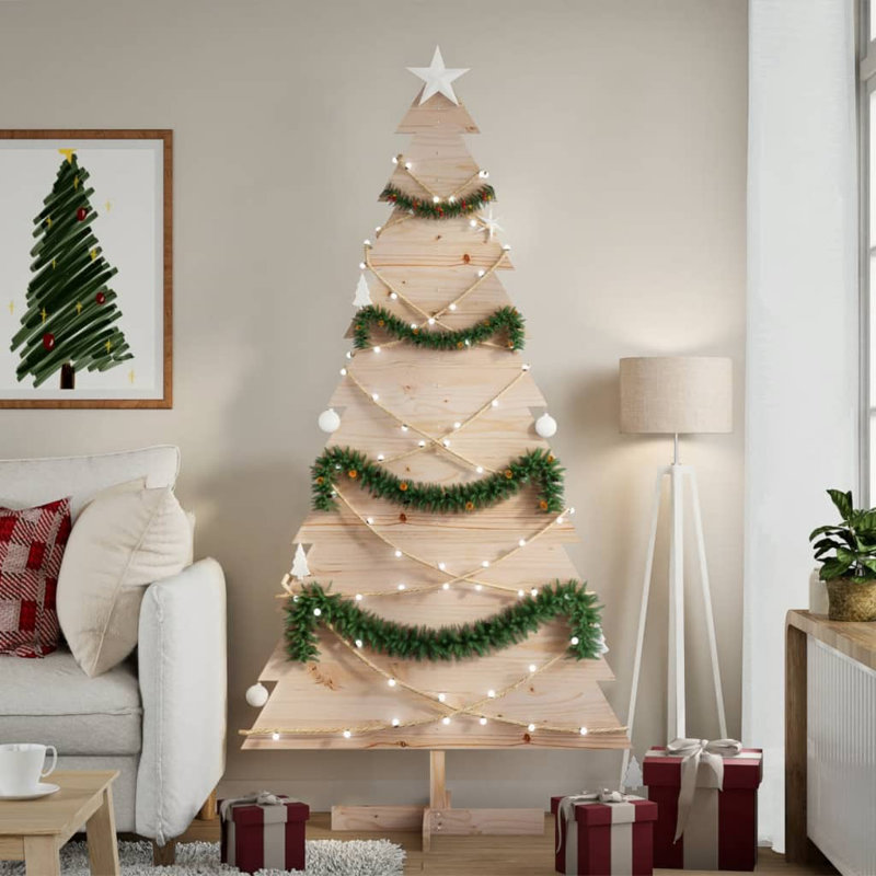 Wood Holiday Shaped Ornament, 180cm H x 92cm W x 50cm D, Brown
