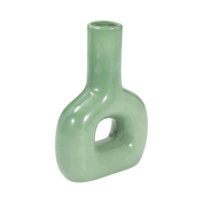 Modern Geometric Stoneware Dolomite Vase - Minimalist Decorative Accent for Contemporary Home Decor