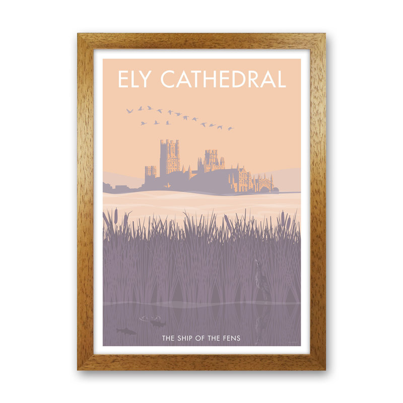 Ely by Stephen Millership - Print on Canvas, Brown Framed Paper, 63cm H x 46cm W x 3cm D
