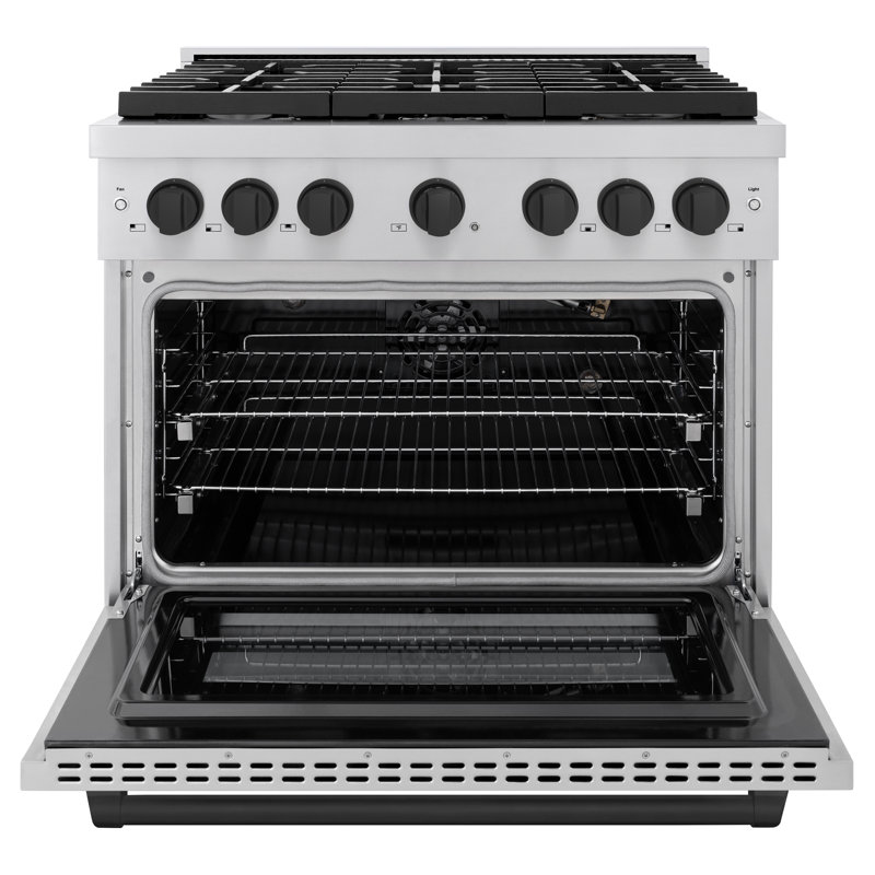 ZLINE Autograph 36" Paramount Dual Fuel Range w/ 6 Burners & Matte Black Accents (SDRZ-36-MB)