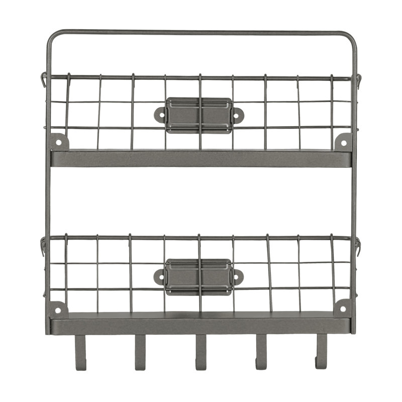 Dickinson Metal Wall Organizer, Gray