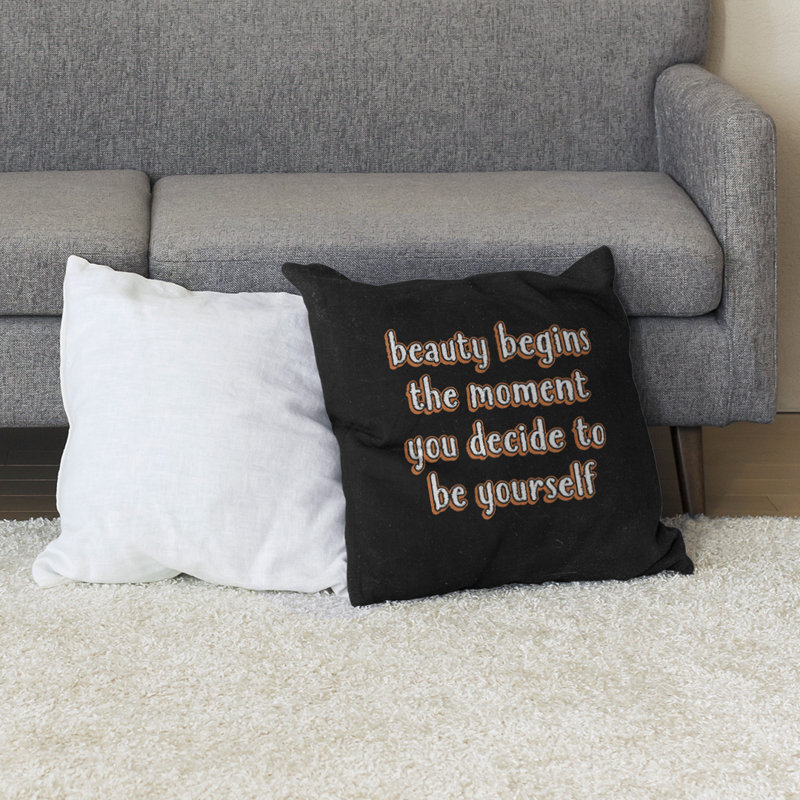 Coussin de sol True Beauty, H 36 po x l 36 po, Orange