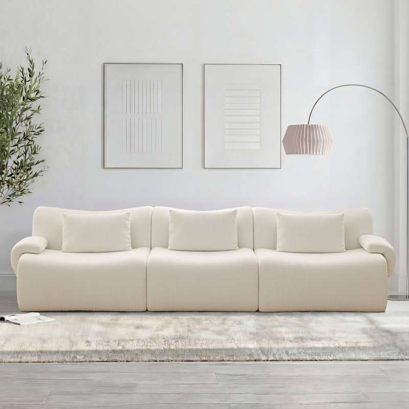 Canapé modulaire rembourré 111,02 po Welliver , Beige