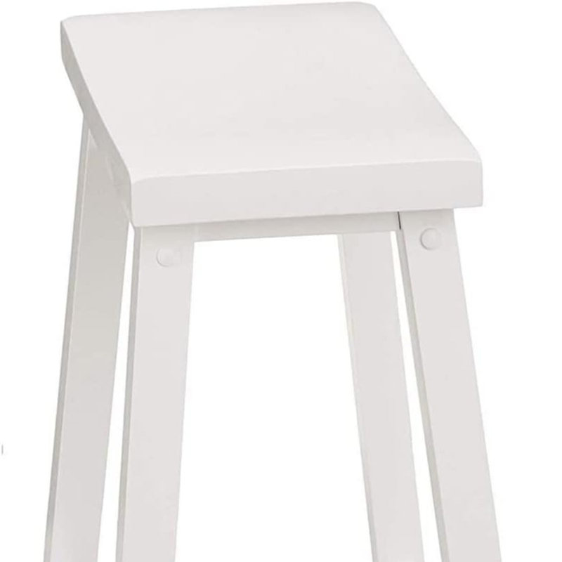 Clauson Solid Wood Counter Stool, White