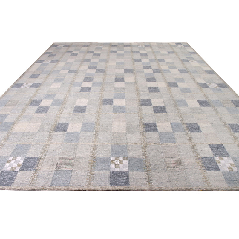 Scandinavian Wool Striped Area Rug, Rectangle 10' x 14'
