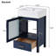 Meuble-lavabo de 20 pouces avec lavabo en céramique et beaucoup de rangement-103532469