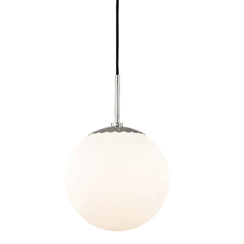 Bagimont 1 - Light Single Globe Pendant, Polished Nickel