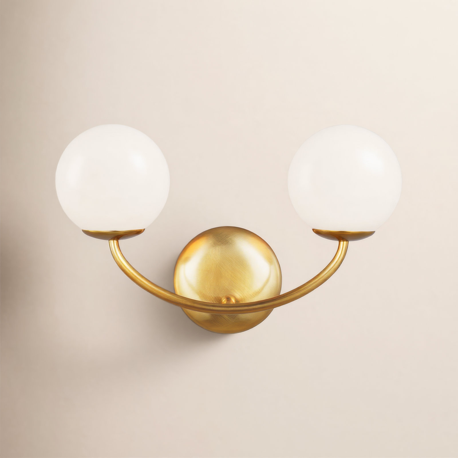 Alain 2-Light Vanity Light, Burnished Brass