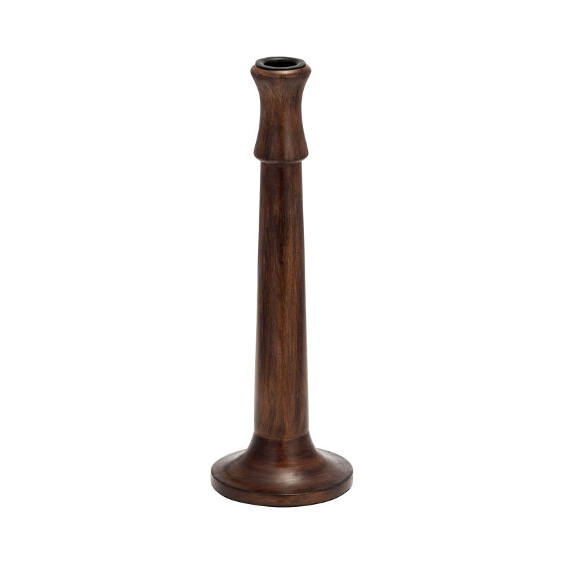 Zeppelin Solid Wood Tabletop Candlestick, 12" H x 4" W x 4" D