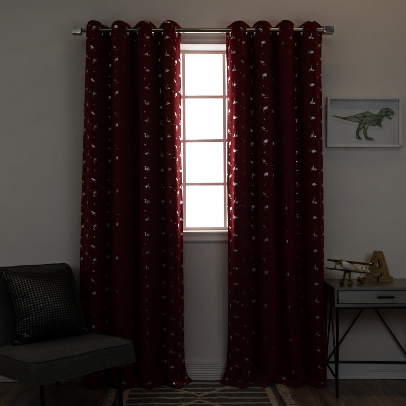 Rideau occultant en polyester Hula, Rouge cardinal, L 52 po x L 84 po
