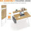 Bureau d'ordinateur pliable de 31,5 po avec tablette à 2 niveaux et poche latérale, bureau compact sans assemblage, table d'ordinateur portable compacte pour le bureau à domicile, la chambre à coucher et un appartement-259602589