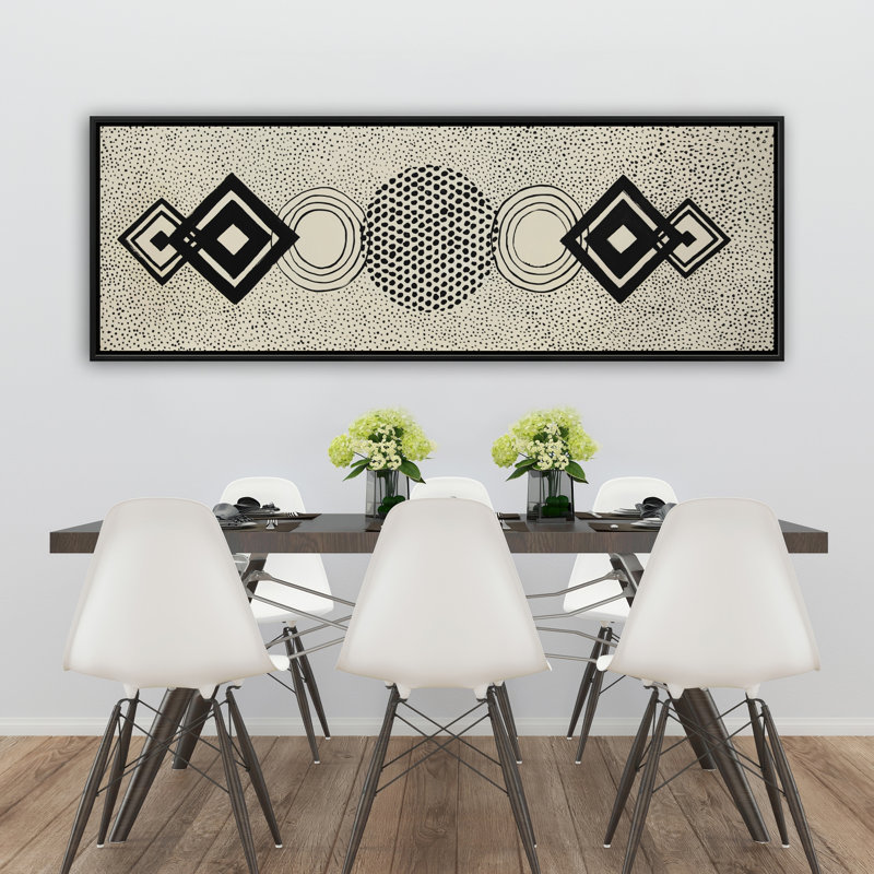 Dotted Shapes - Pattern Livingroom Framed Canvas Home Decor