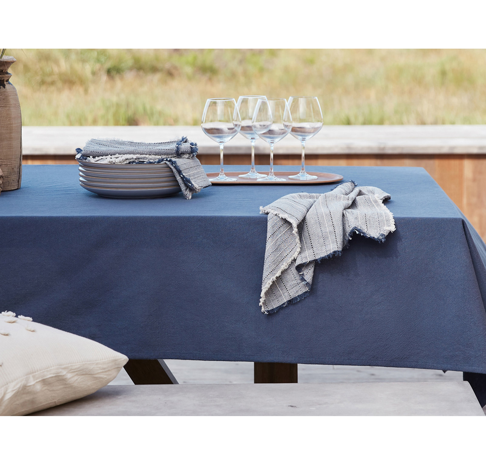 Organic Cotton Napkin, Blue Jay