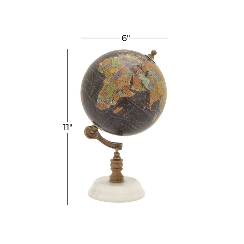 Stone Tabletop Globe, Black