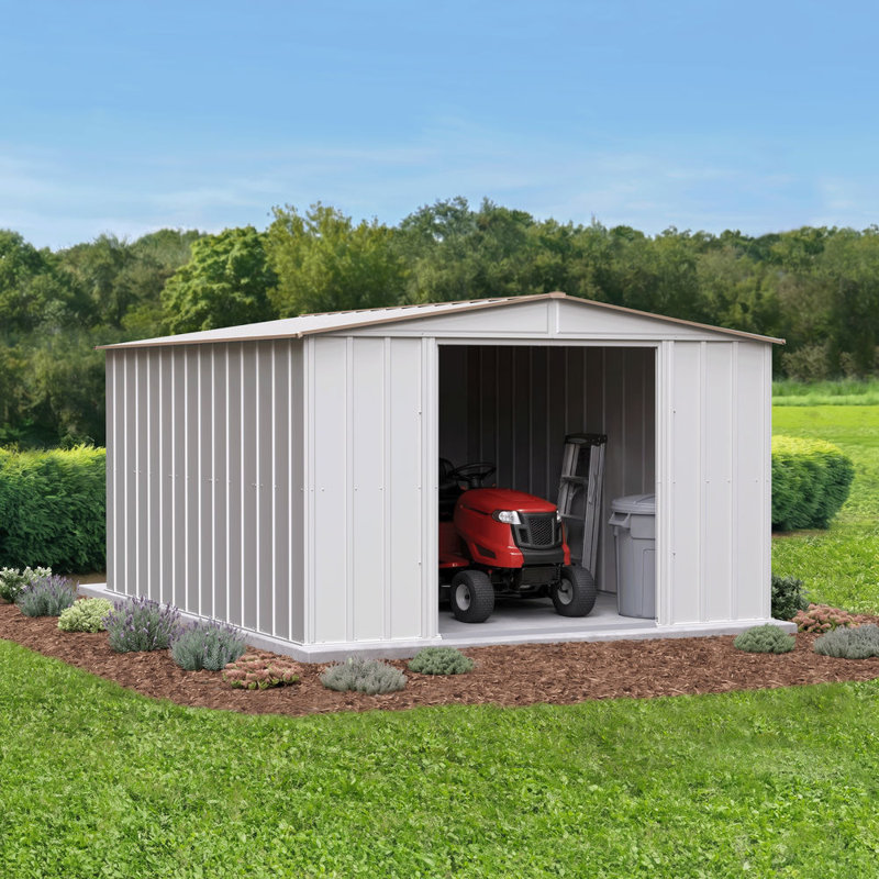 10x12 Classic Steel Storage Shed Eggshell