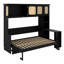 Bureau à lit escamotable contemporain et armoires de rangement en rotin-36745471