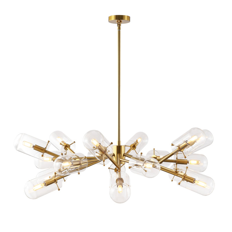 Lustre cylindrique spoutnik à 16 lumières Kerstyn