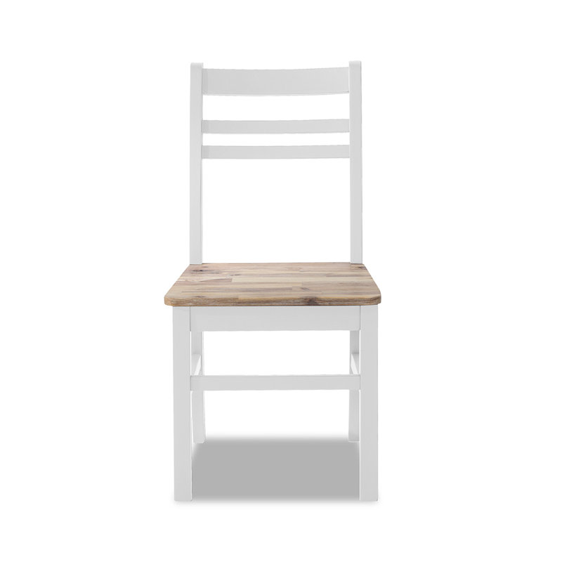 Bayou 48cm H Solid Wood Ladder Back Side Chair, White