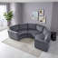 Canapé modulaire courbé modulaire en chenille 3 places avec sièges profonds et coussins et housses amovibles-1558813542