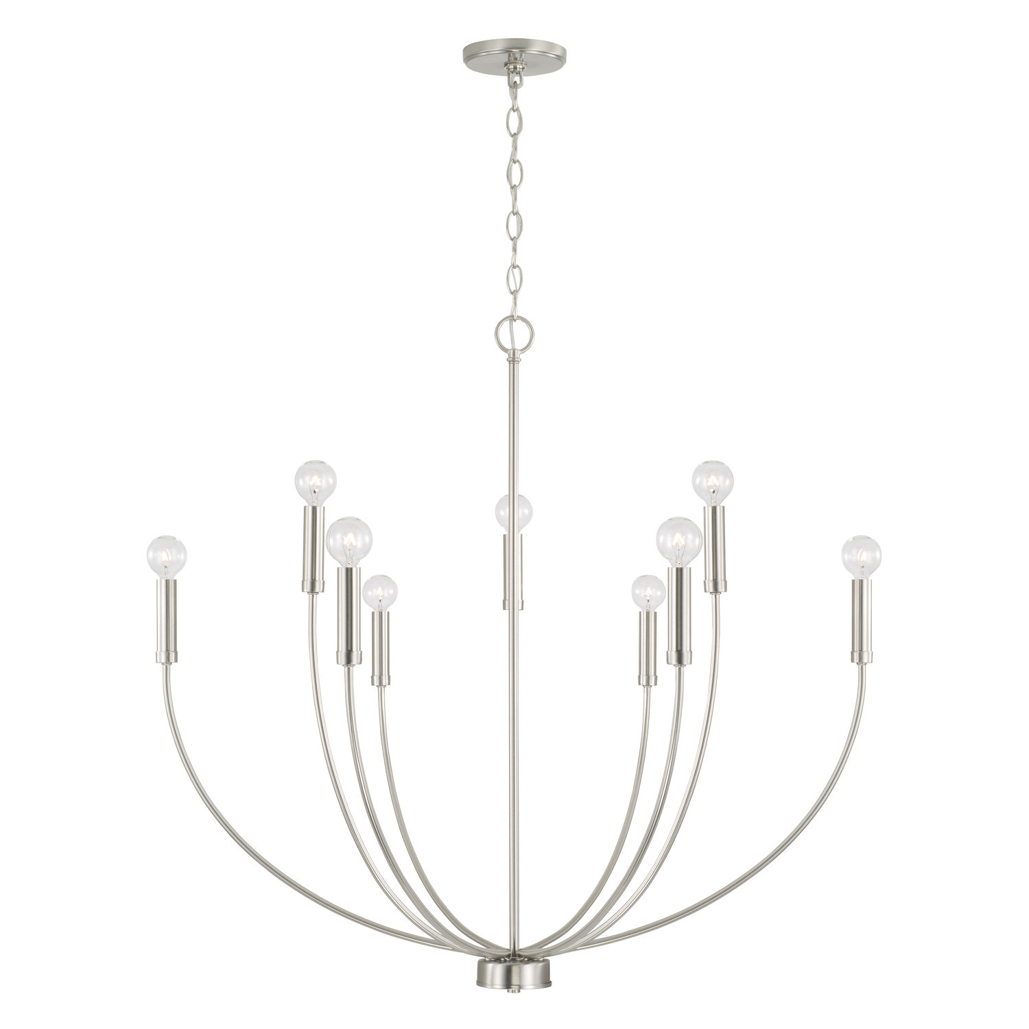 Ansley Chandelier, Brushed Nickel, 9 Lights