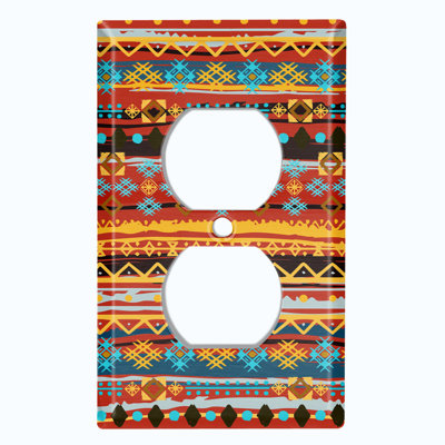 Patterned 1 - Gang Duplex Outlet Standard Wall Plate