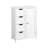 White Bathroom Cabinet With Adjustable Shelf And 4 Slatted Drawers - For Home Use Storage In Drawers,