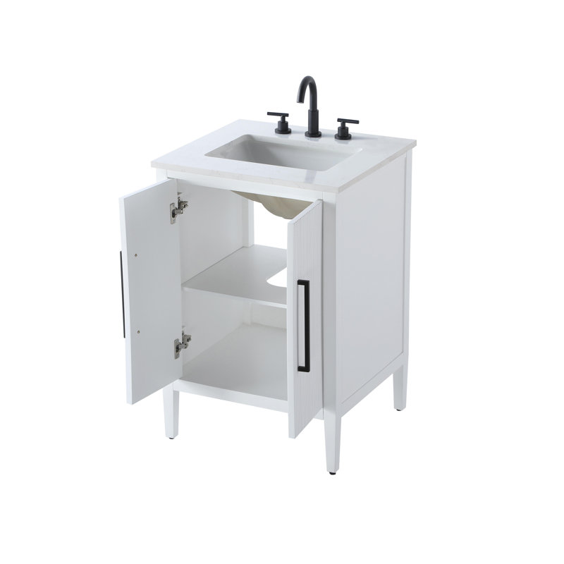 24 inch Single Bathroom Vanity, White