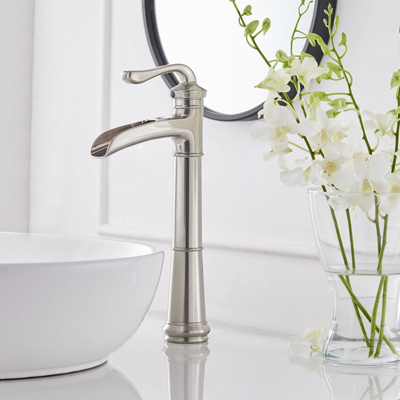 Single-handle Bathroom Faucet with Drain Assembly, Brushed Nickel