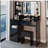 41" Large Size Left Drawer Desktop Vanity Table+Cushioned Stool, Extra Large Touch Control LED Mirror, 3-color Switch, Multi Layer High Capacity Storage Fashionable Dresser, Suitable For Large Space-137469673