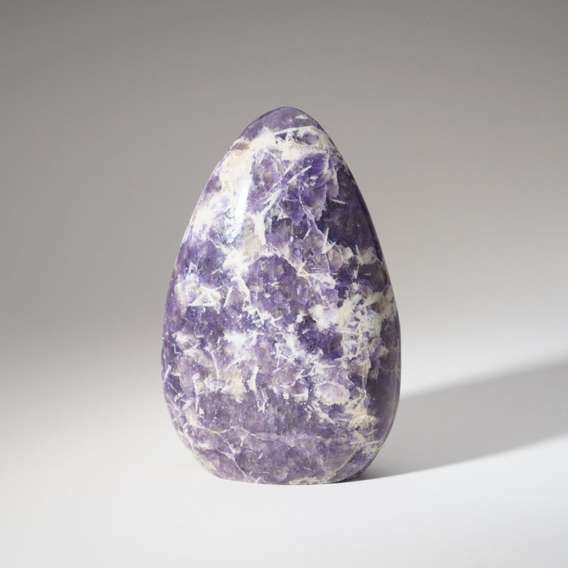 Genuine Polished Lepidolite Freeform (2.2 Lbs), 6" H x 4" W x 2" D, Light Brown/White