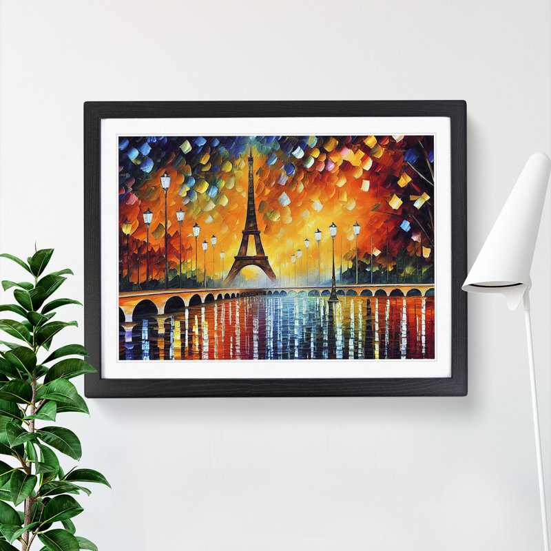 Eiffel Tower Paris Vol.3 - Single Picture Frame Painting, Black, 25cm H x 34cm W x 2cm D