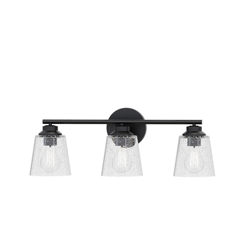 Montford 3-Light 6.25” Wide Vanity Light, Matte Black