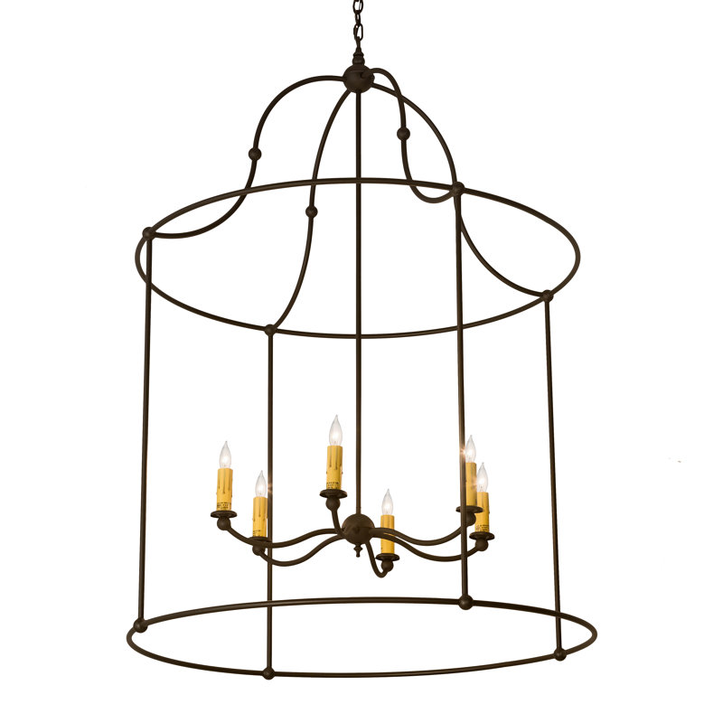 Luminaire suspendu géométrique de style bougie à 6 lumières Baranya