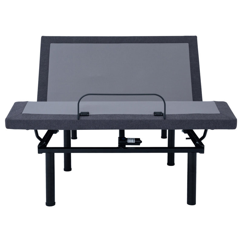 Threepio Grey And Black Twin Extra Long Adjustable Bed Base, Twin XL