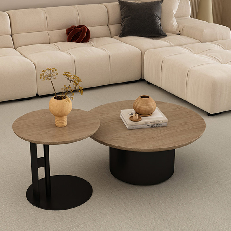 Table basse en bois massif de style nordique, Noir