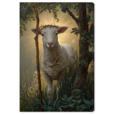  Radiant Sheep Christian Religious Wall Art Canvas Print, Gallery Wrapped, 30 x 45