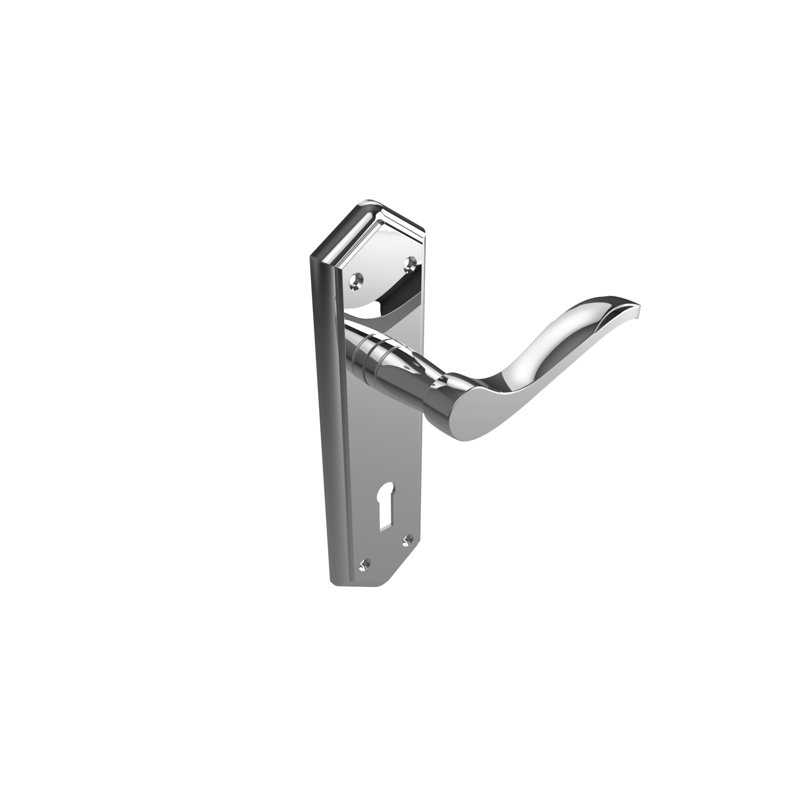 Paris Jefferson Door Handle, Polished Chrome